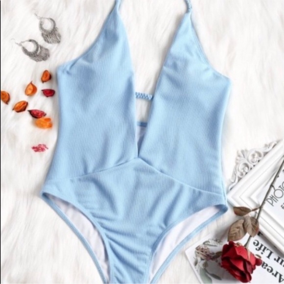 Zaful Other - NWT Zaful Baby Light Blue One Piece Bathing Suit L